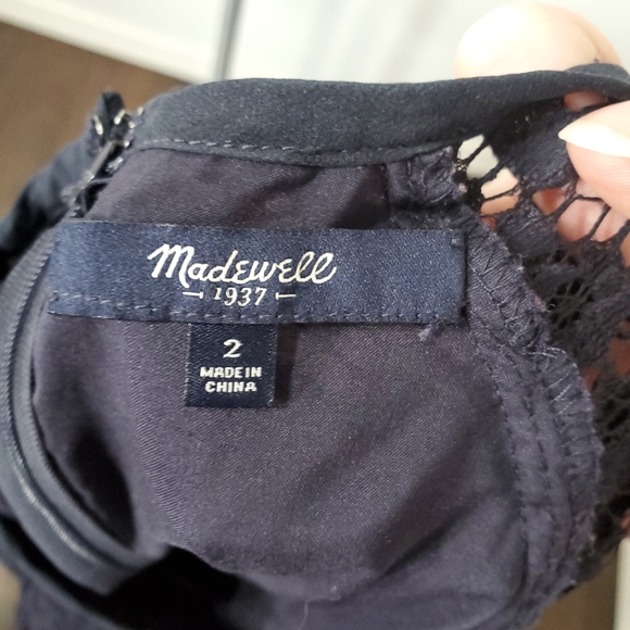Madewell Navy Lace Short Sleeve Dress 2 - Picture 5 of 5